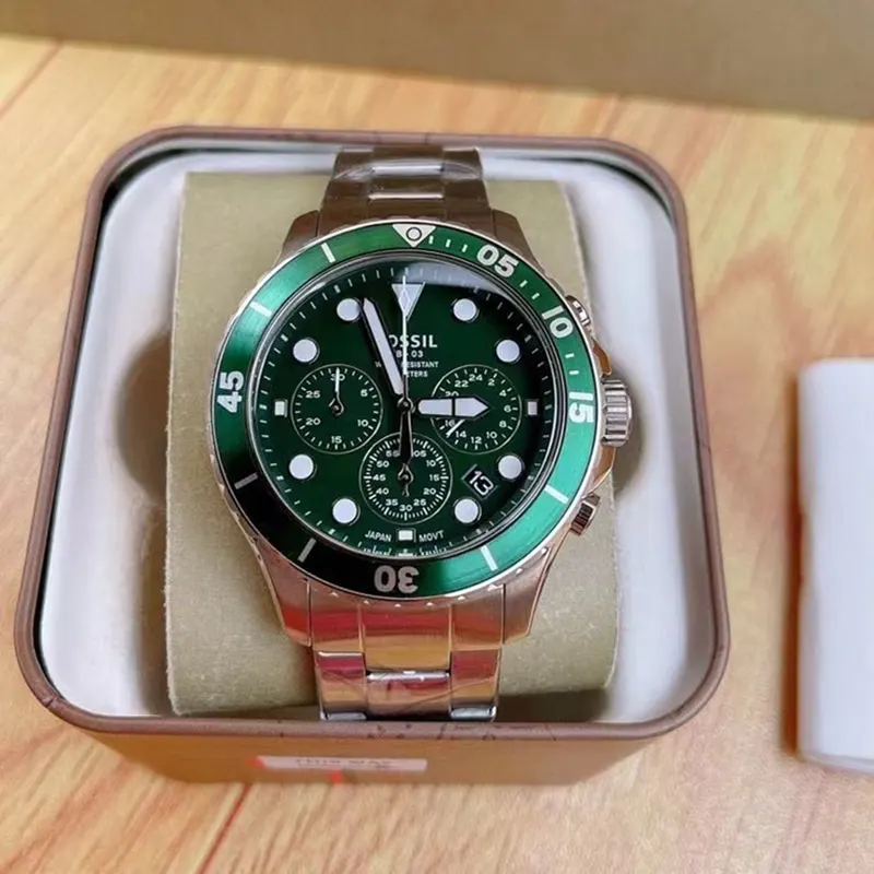 Fossil FB-03 Chronograph Quartz Green Dial Men's Watch- FS5726